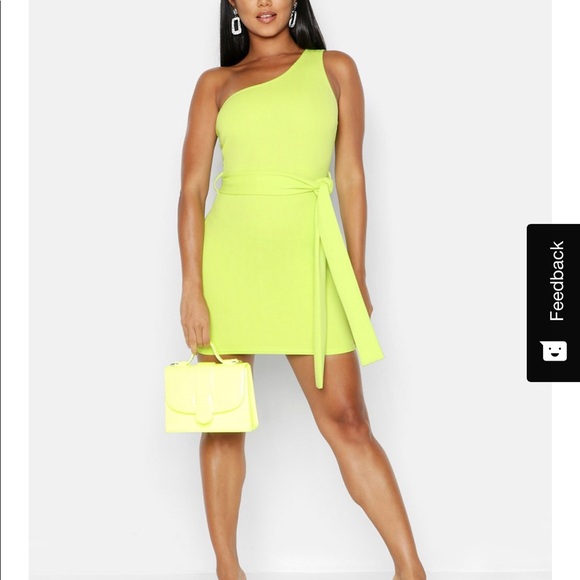 lime green dress boohoo